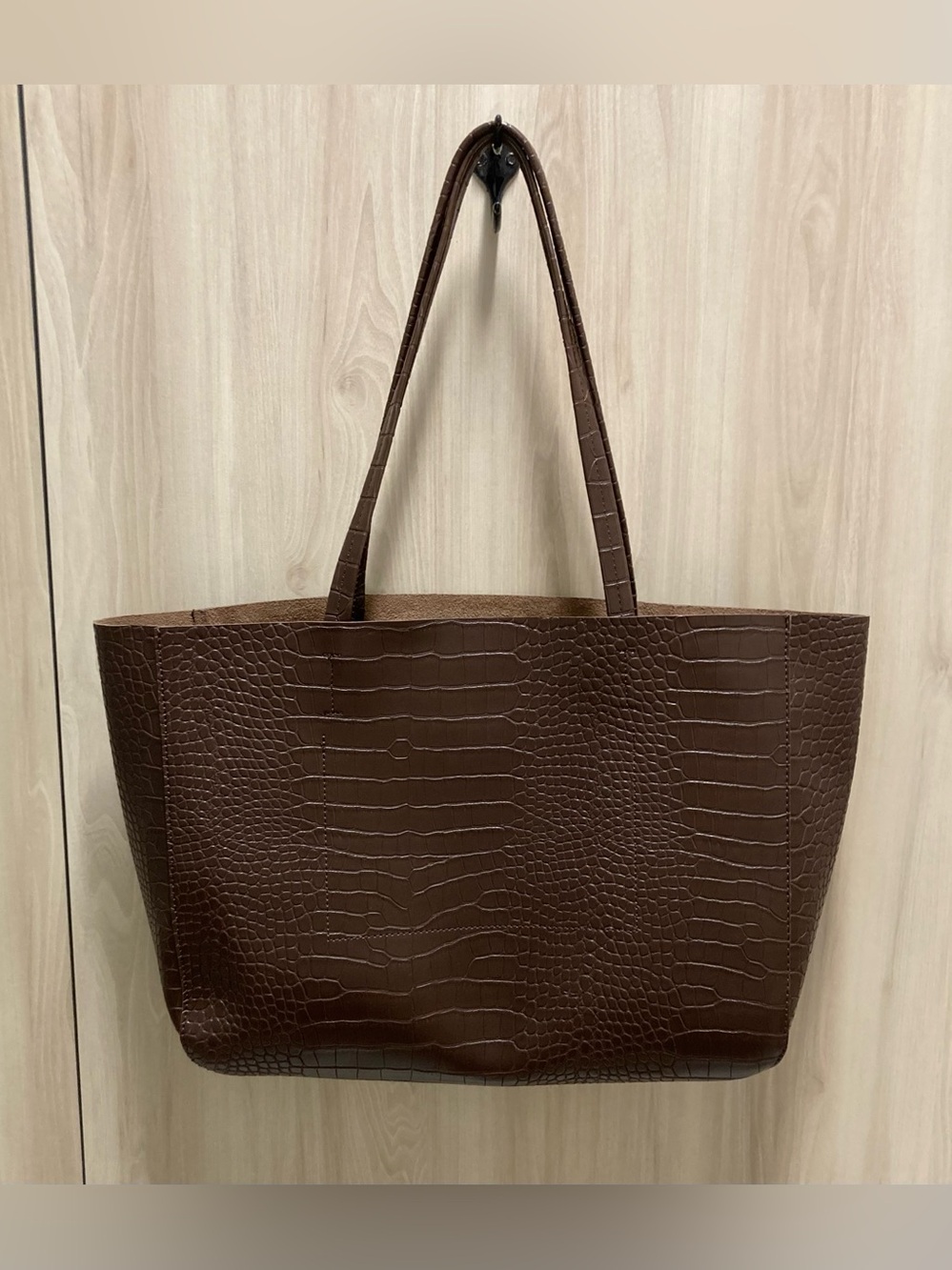 Chocolate Croc Embossed Tote
